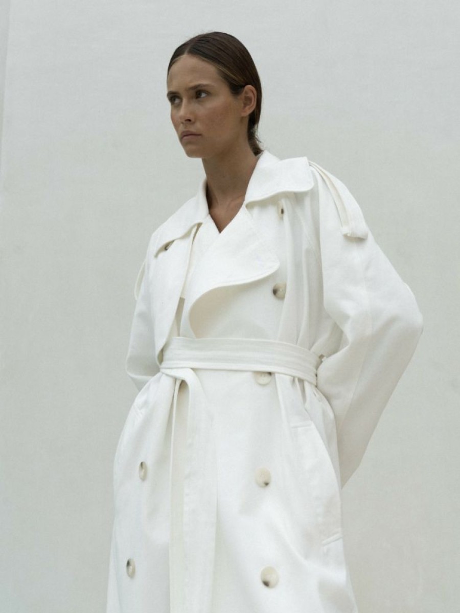 Jackets muuv | Bawelniany Trench Noah Off-White