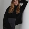 Tops muuv | Welniany Sweter Oversize Fleur Black