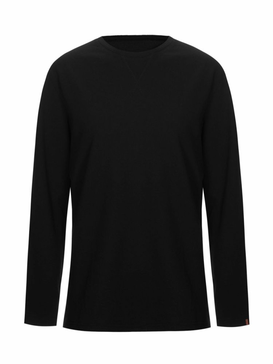 Tops muuv | Longsleeve Basic Texture Black