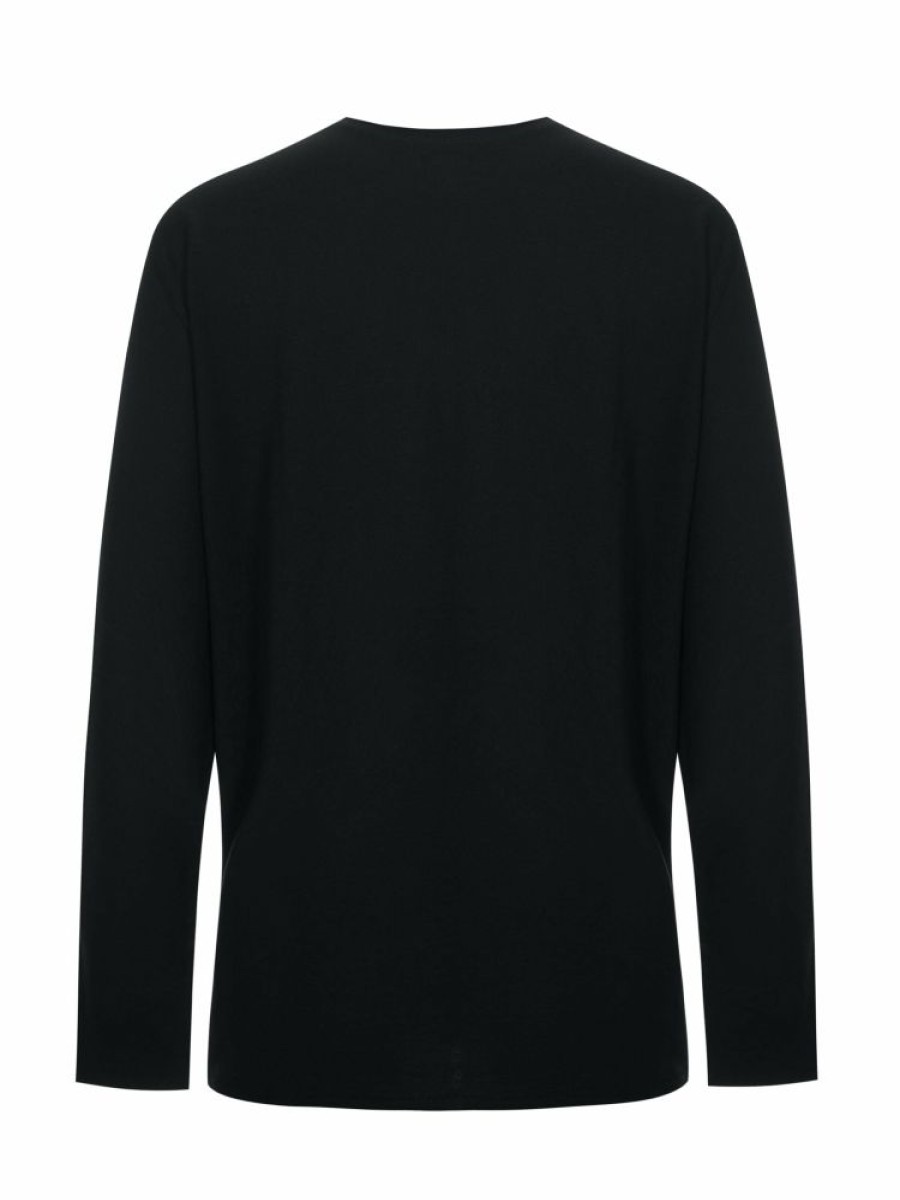 Tops muuv | Longsleeve Basic Texture Black